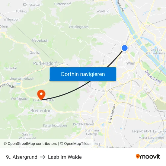 9., Alsergrund to Laab Im Walde map