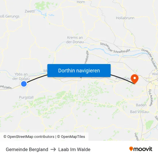 Gemeinde Bergland to Laab Im Walde map