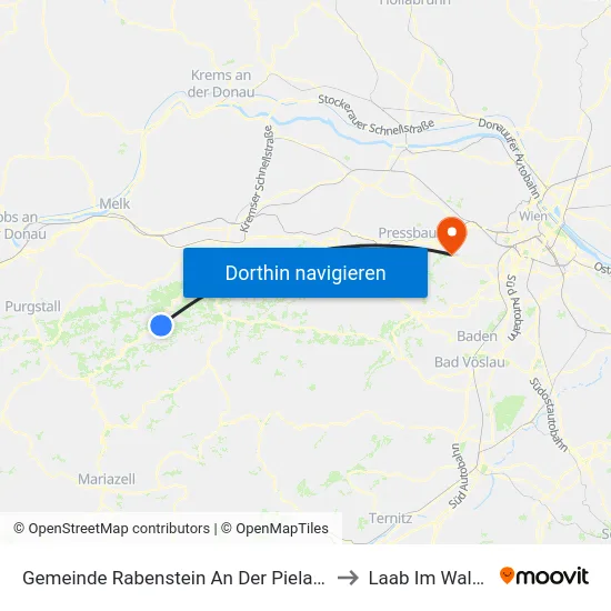 Gemeinde Rabenstein An Der Pielach to Laab Im Walde map
