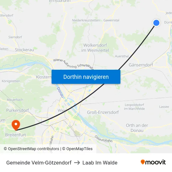 Gemeinde Velm-Götzendorf to Laab Im Walde map