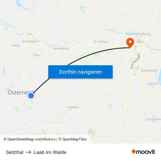 Selzthal to Laab Im Walde map