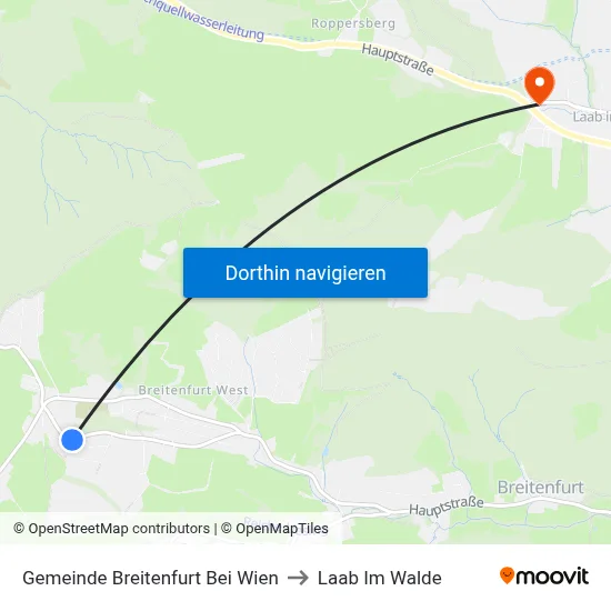 Gemeinde Breitenfurt Bei Wien to Laab Im Walde map