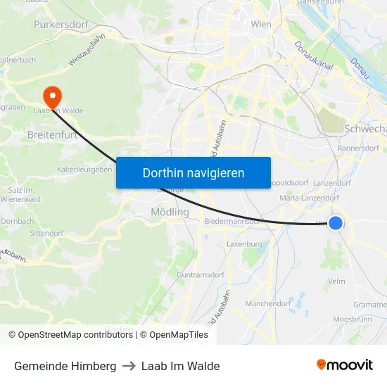 Gemeinde Himberg to Laab Im Walde map