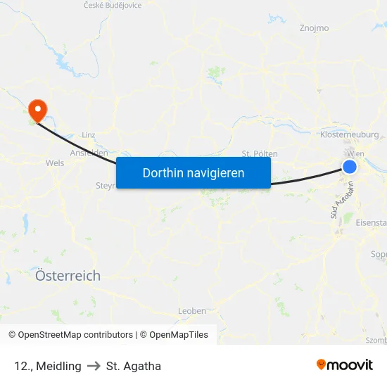 12., Meidling to St. Agatha map