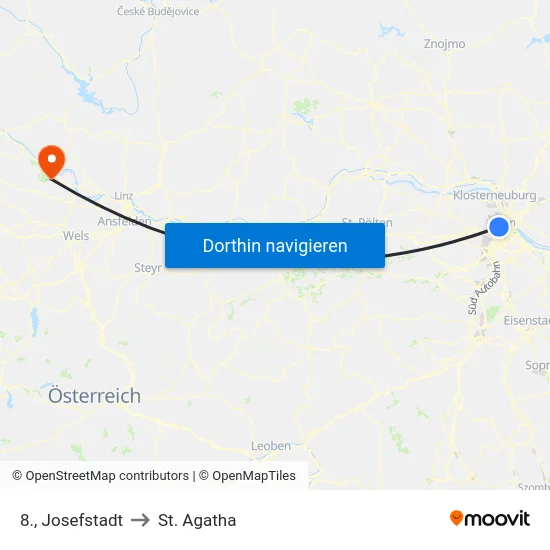 8., Josefstadt to St. Agatha map