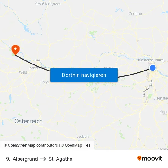 9., Alsergrund to St. Agatha map