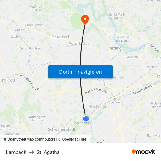 Lambach to St. Agatha map