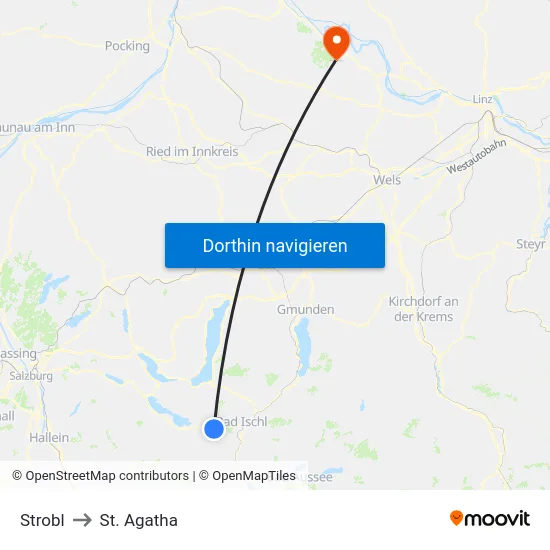Strobl to St. Agatha map