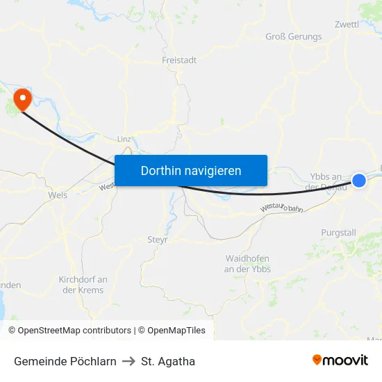 Gemeinde Pöchlarn to St. Agatha map