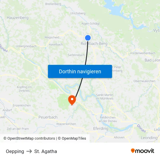 Oepping to St. Agatha map