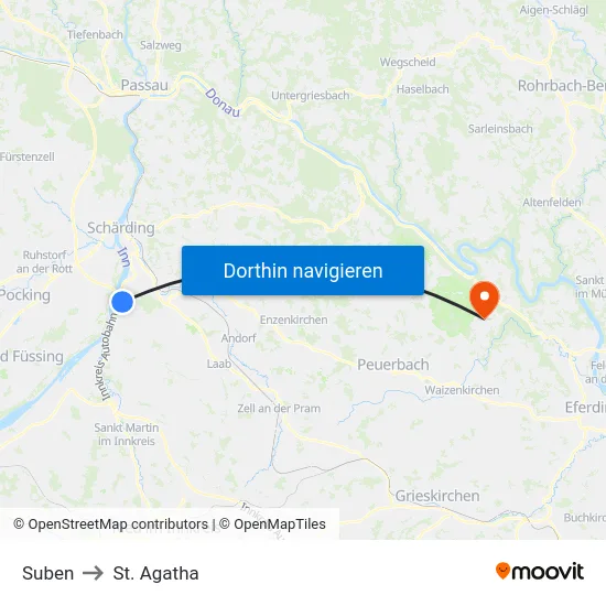 Suben to St. Agatha map