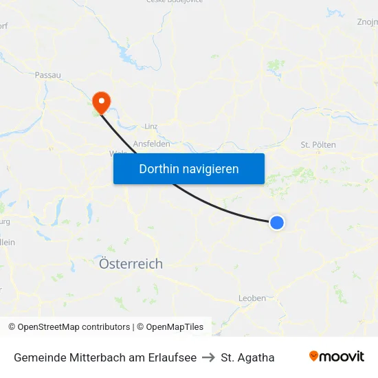 Gemeinde Mitterbach am Erlaufsee to St. Agatha map