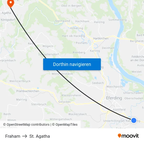 Fraham to St. Agatha map