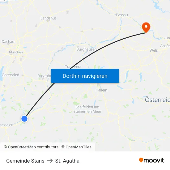 Gemeinde Stans to St. Agatha map