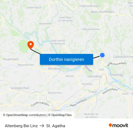 Altenberg Bei Linz to St. Agatha map