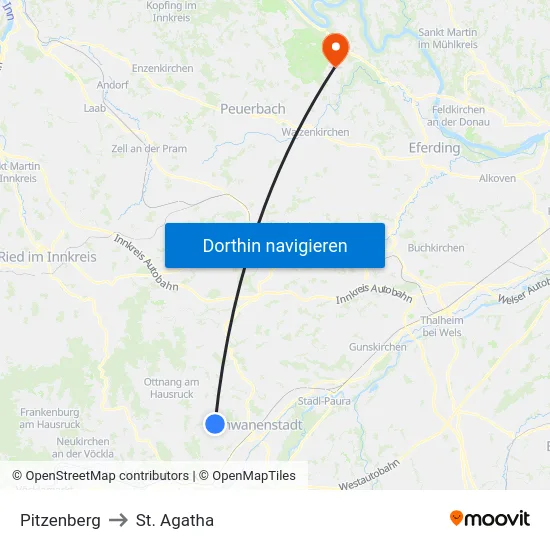 Pitzenberg to St. Agatha map
