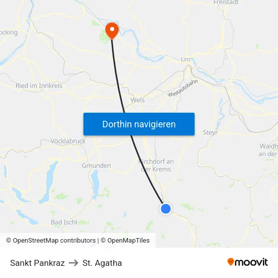 Sankt Pankraz to St. Agatha map