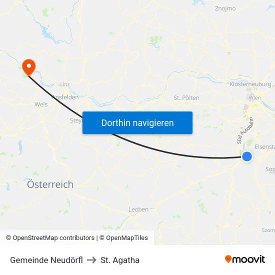 Gemeinde Neudörfl to St. Agatha map
