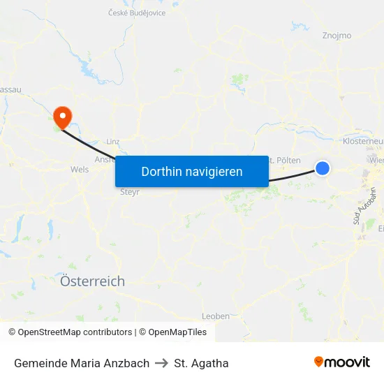 Gemeinde Maria Anzbach to St. Agatha map