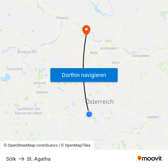 Sölk to St. Agatha map
