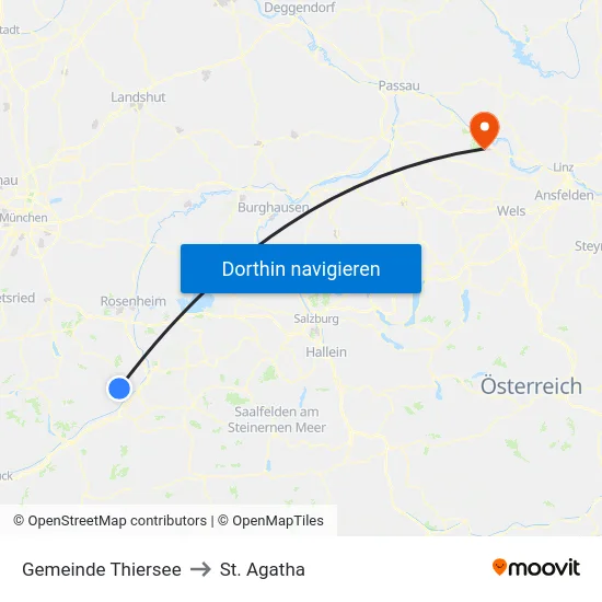 Gemeinde Thiersee to St. Agatha map