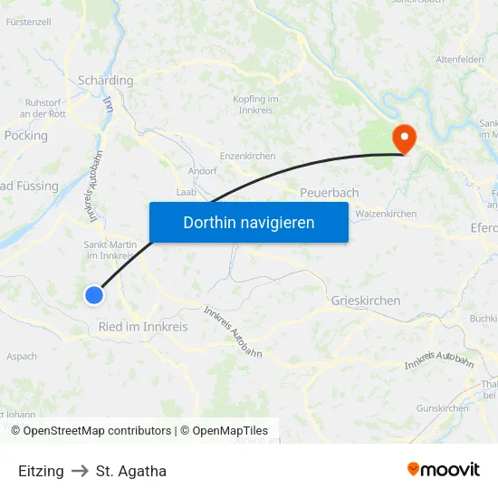 Eitzing to St. Agatha map