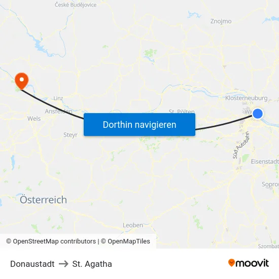 Donaustadt to St. Agatha map