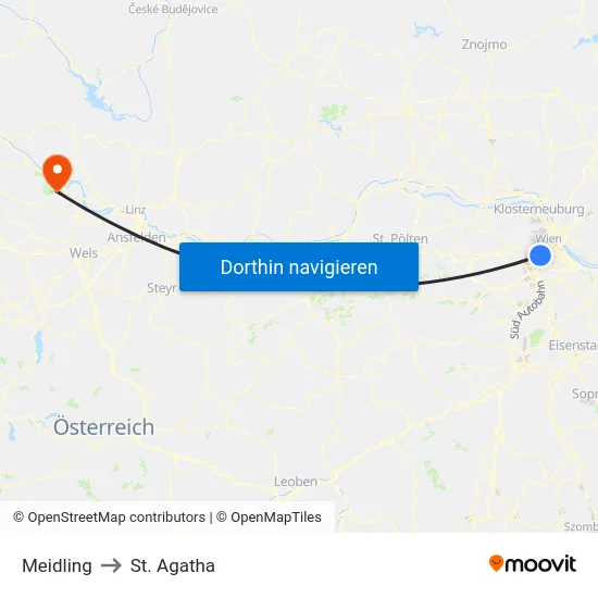 Meidling to St. Agatha map