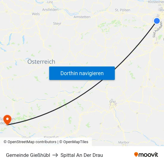 Gemeinde Gießhübl to Spittal An Der Drau map