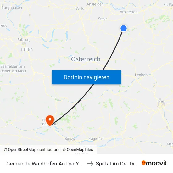 Gemeinde Waidhofen An Der Ybbs to Spittal An Der Drau map