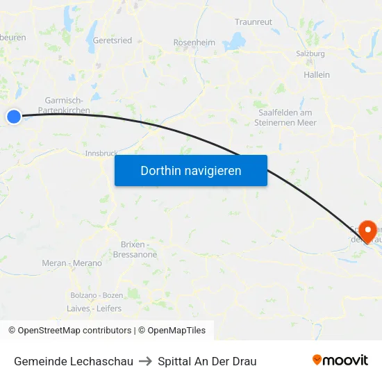 Gemeinde Lechaschau to Spittal An Der Drau map
