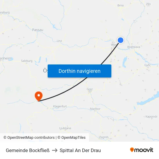 Gemeinde Bockfließ to Spittal An Der Drau map