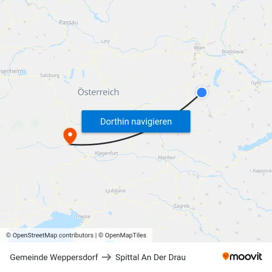 Gemeinde Weppersdorf to Spittal An Der Drau map