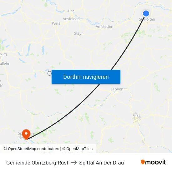 Gemeinde Obritzberg-Rust to Spittal An Der Drau map