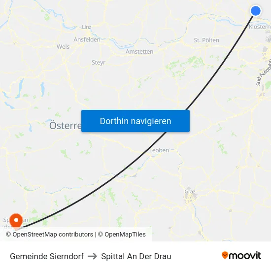 Gemeinde Sierndorf to Spittal An Der Drau map