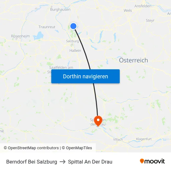 Berndorf Bei Salzburg to Spittal An Der Drau map