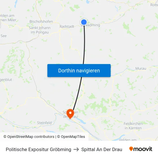 Politische Expositur Gröbming to Spittal An Der Drau map