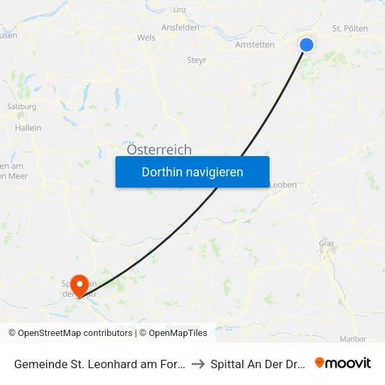 Gemeinde St. Leonhard am Forst to Spittal An Der Drau map