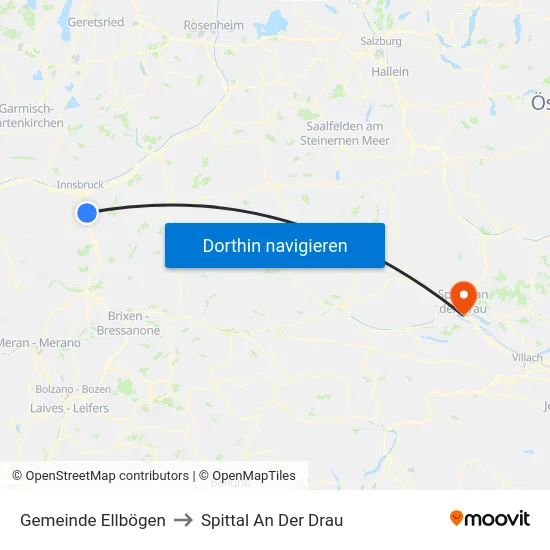 Gemeinde Ellbögen to Spittal An Der Drau map
