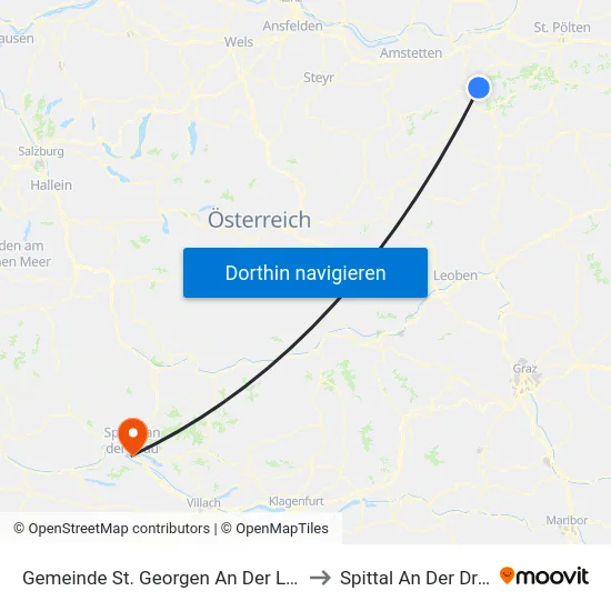 Gemeinde St. Georgen An Der Leys to Spittal An Der Drau map