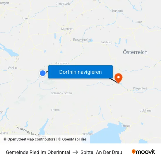 Gemeinde Ried Im Oberinntal to Spittal An Der Drau map
