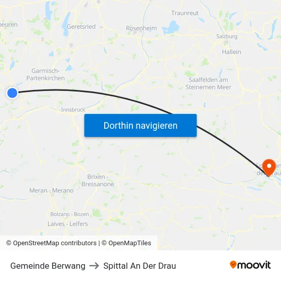 Gemeinde Berwang to Spittal An Der Drau map