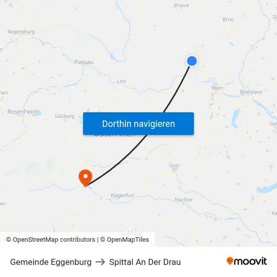 Gemeinde Eggenburg to Spittal An Der Drau map