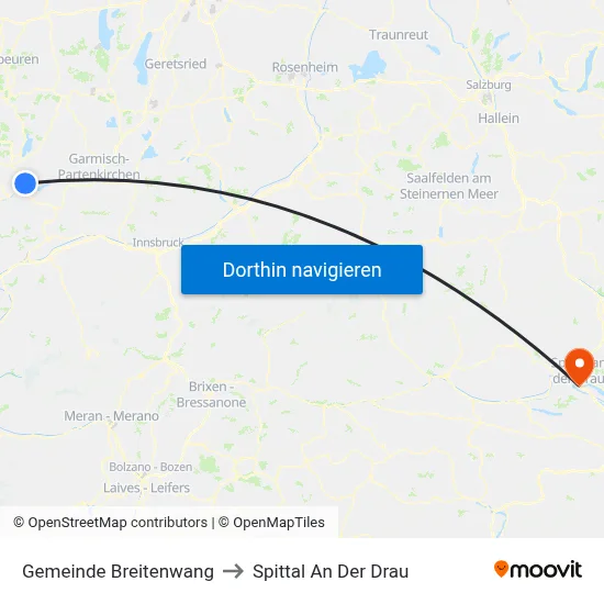 Gemeinde Breitenwang to Spittal An Der Drau map