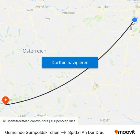 Gemeinde Gumpoldskirchen to Spittal An Der Drau map