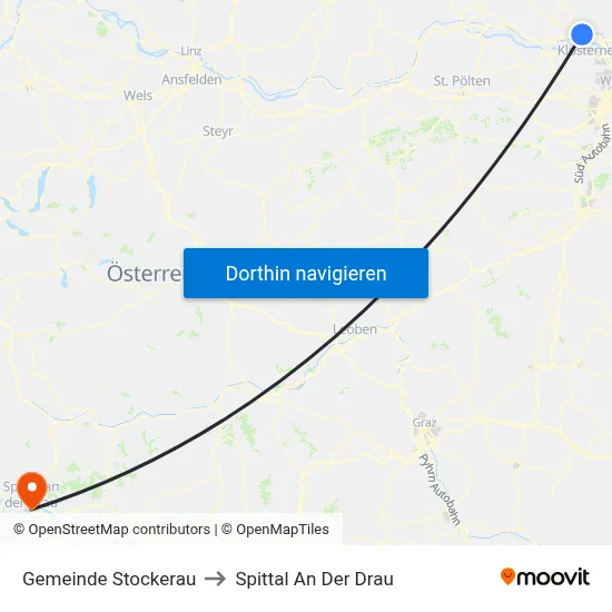 Gemeinde Stockerau to Spittal An Der Drau map