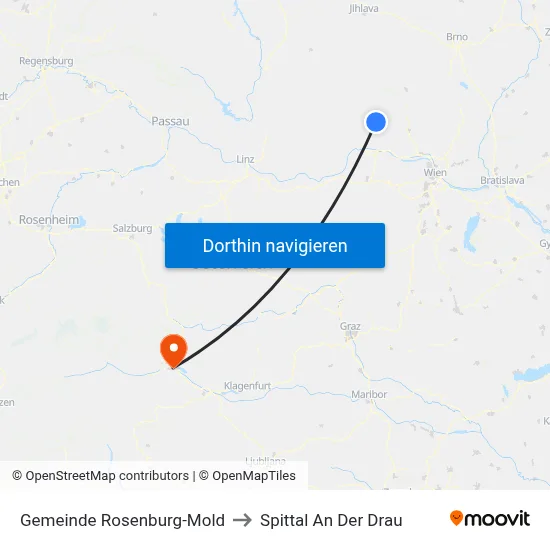 Gemeinde Rosenburg-Mold to Spittal An Der Drau map