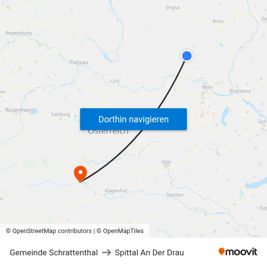 Gemeinde Schrattenthal to Spittal An Der Drau map