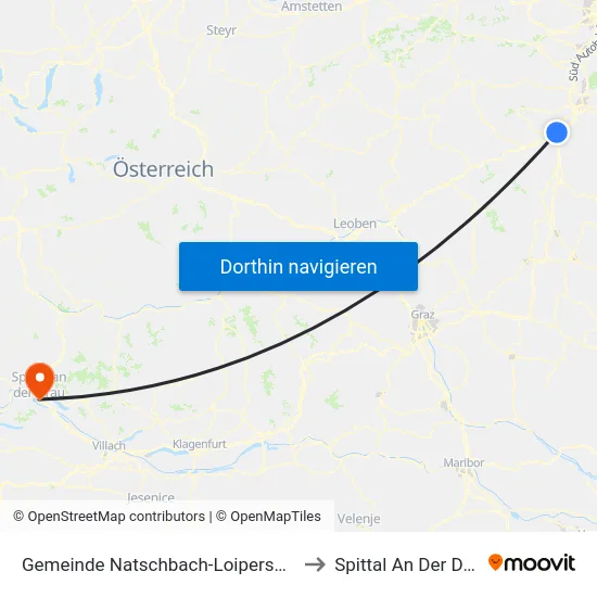 Gemeinde Natschbach-Loipersbach to Spittal An Der Drau map