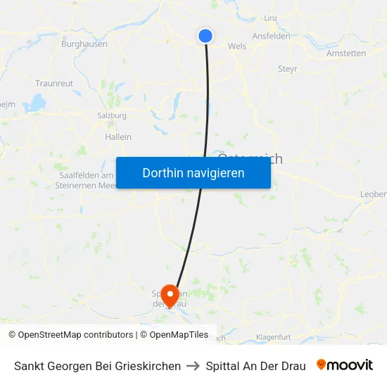 Sankt Georgen Bei Grieskirchen to Spittal An Der Drau map